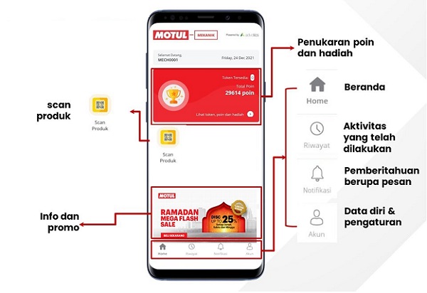 Aplikasi Scan Barcode Oli Motul